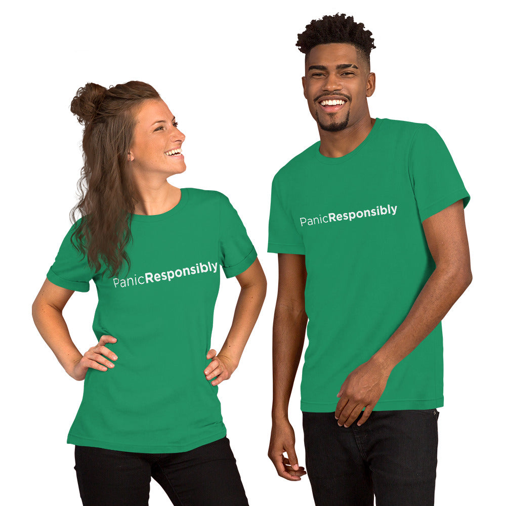 Panic Responsibly (Red, Blue, Green) Unisex t-shirt